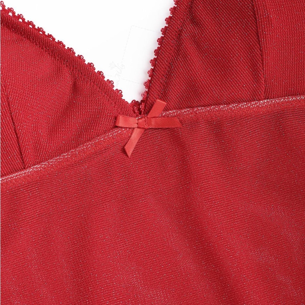 Women's Red Sparkle Tie-Side Bikini Set - Picture 5 of 11